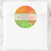 Farbenfrohe Herzstücke handgefertigt mit Liebe Runder Aufkleber (Tasche)