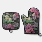 Farbenfrohe Heuchera Pflanze Blätter Botanisch Ofenhandschuh & Topflappen-Set (Vorderseite)