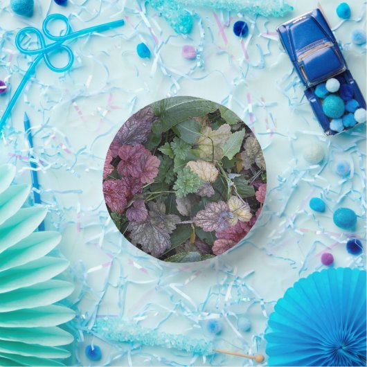 Farbenfrohe Heuchera Pflanze Blätter Botanisch Pappteller (Party)