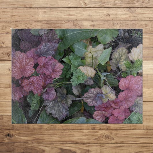 Farbenfrohe Heuchera Pflanze Blätter Botanisch Schneidebrett