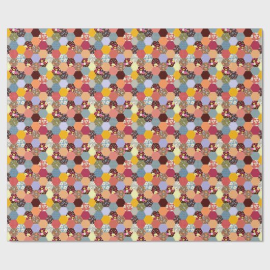 Farbenfrohe Hexagon-Blume, die Design verlassen Geschenkpapier (Flach)