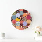 Farbenfrohe Hexagon-Blume, die Design verlassen Große Wanduhr (Zuhause)