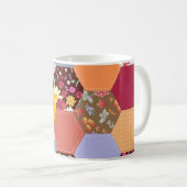 Farbenfrohe Hexagon-Blume, die Design verlassen Kaffeetasse (VorderseiteRechts)