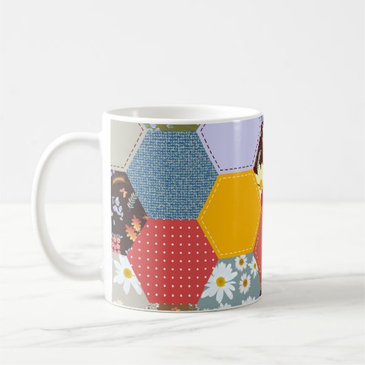 Farbenfrohe Hexagon-Blume, die Design verlassen Kaffeetasse (Links)