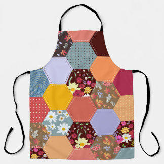 Farbenfrohe Hexagon-Blume, die Design verlassen Schürze