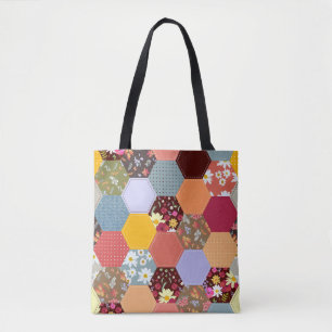 Farbenfrohe Hexagon-Blume, die Design verlassen Tasche