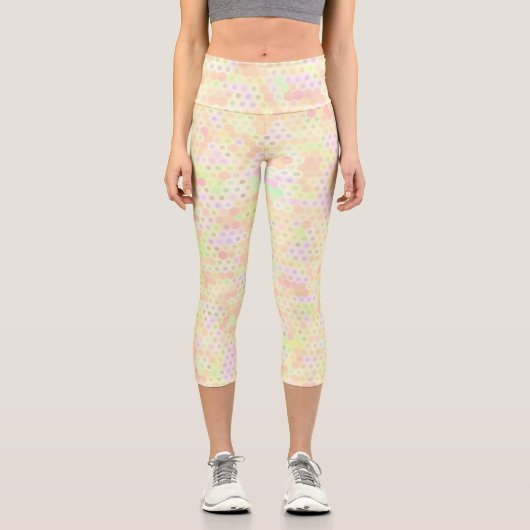 Farbenfrohe Hexagon  Capri Leggings (Vorderseite)