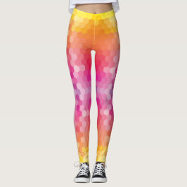 Farbenfrohe Hexagon-Muster-Leggings - Helles Yoga Leggings