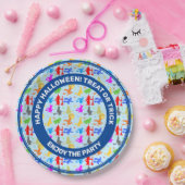 Farbenfrohe Hexen im Flug. Halloween Pattern Pappteller (Party)