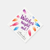 Farbenfrohe Hexenbroomstick Wasserfarbe Serviette (Ecke)