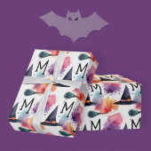 Farbenfrohe Hexenhut-Broomstick Halloween Wasserfa Geschenkpapier