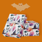 Farbenfrohe Hexenhut-Broomstick Halloween Wasserfa Geschenkpapier