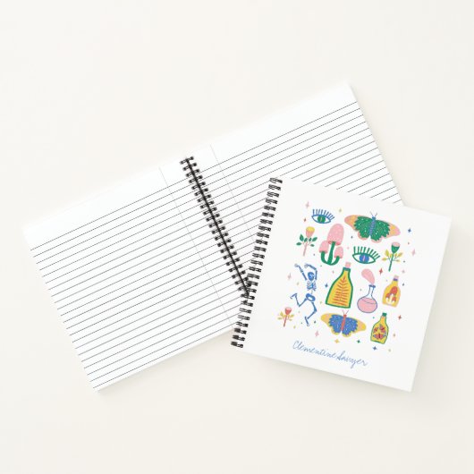 Farbenfrohe Hexenzaubertrank Personalisiert Notizblock (Innenseite)