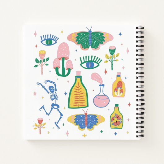 Farbenfrohe Hexenzaubertrank Personalisiert Notizblock (Rückseite)