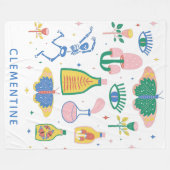 Farbenfrohe Hexenzaubertränke Personalisierter Nam Fleecedecke (Vorderseite (Horizontal))