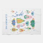 Farbenfrohe Hexenzaubertränke Personalisierter Nam Geschirrtuch (Horizontal)