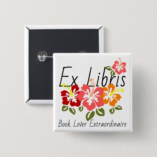 Farbenfrohe Hibiskus Lover Button (Vorne & Hinten)