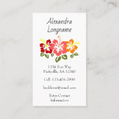 Farbenfrohe Hibiskus Lover Visitenkarte (Rückseite)