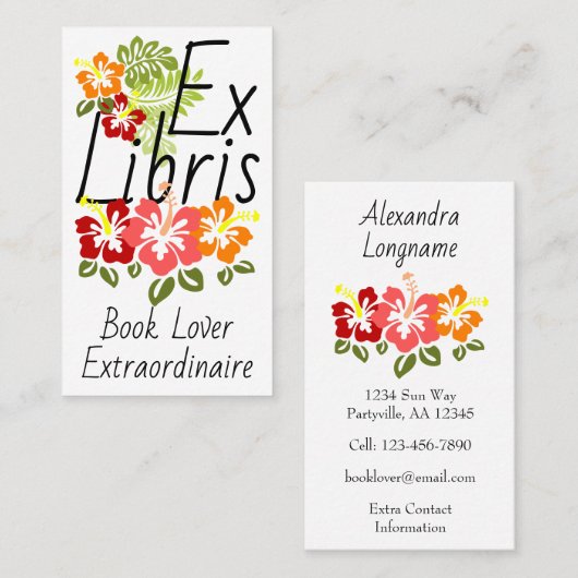 Farbenfrohe Hibiskus Lover Visitenkarte (Vorne/Hinten)