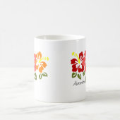 Farbenfrohe Hibiskus Trio Personalisiert Kaffeetasse (Mittel)
