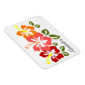 Farbenfrohe Hibiskus Trio Personalisiert Magnet (Rechte Seite)