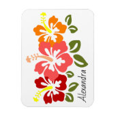 Farbenfrohe Hibiskus Trio Personalisiert Magnet (Vertikal)