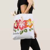 Farbenfrohe Hibiskus Trio Personalisiert Tasche (Von Nahem)