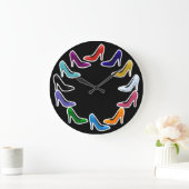 Farbenfrohe High Heel Schuhe Große Wanduhr (Zuhause)