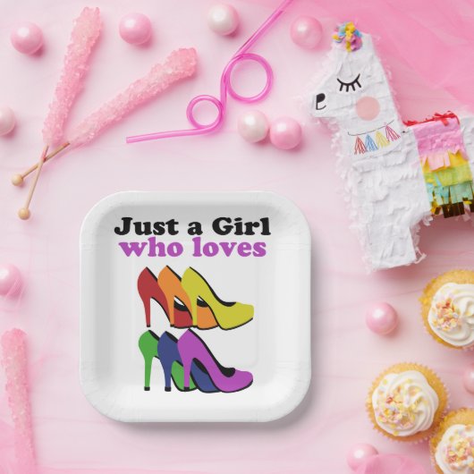 Farbenfrohe High Heels Pappteller (Party)