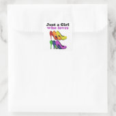 Farbenfrohe High Heels Quadratischer Aufkleber (Tasche)