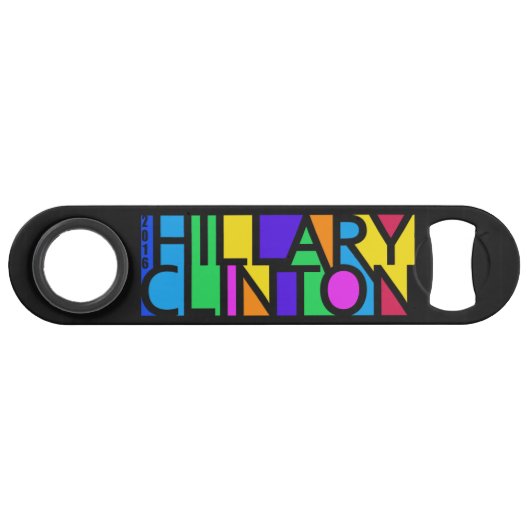 Farbenfrohe Hillary Clinton 2016 benutzerdefiniert Speed Flaschenöffner (Vorderseite (Horizontal))