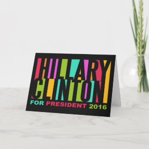 Farbenfrohe Hillary Clinton 2016 Grußkarte Karte