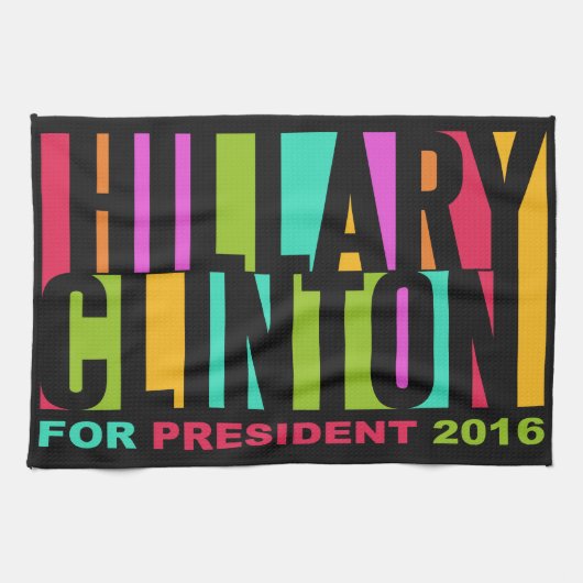 Farbenfrohe Hillary Clinton 2016 Handtuch (Horizontal)