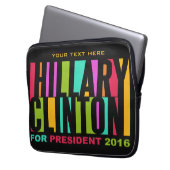 Farbenfrohe Hillary Clinton 2016 Laptop-Ärmel Laptopschutzhülle (Vorderseite Links)