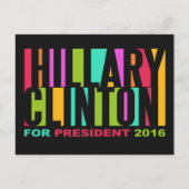 Farbenfrohe Hillary Clinton 2016 Postkarte (Vorderseite)