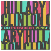 Farbenfrohe Hillary Clinton 2016 Stoff (Nahaufnahme)