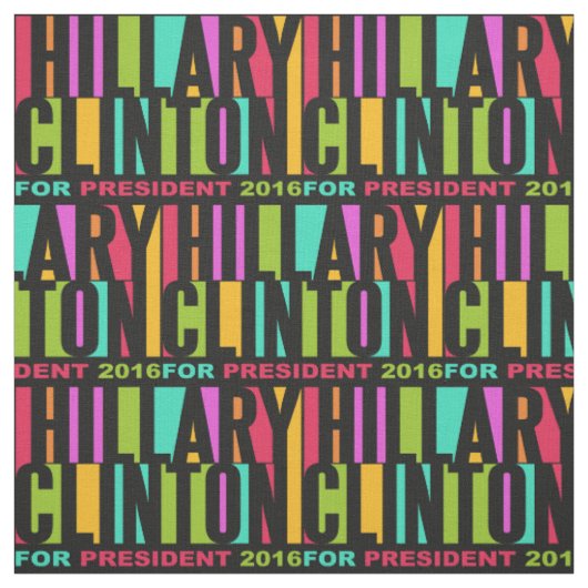 Farbenfrohe Hillary Clinton 2016 Stoff (Muster)