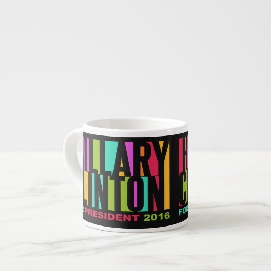 Farbenfrohe Hillary Clinton 2016 Tasse (Vorderseite Links)