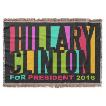 Farbenfrohe Hillary Clinton 2016 werfen Decke