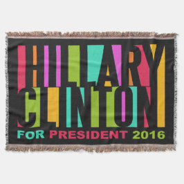 Farbenfrohe Hillary Clinton 2016 werfen Decke