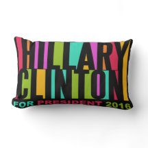 Farbenfrohe Hillary Clinton 2016 wirft pillow