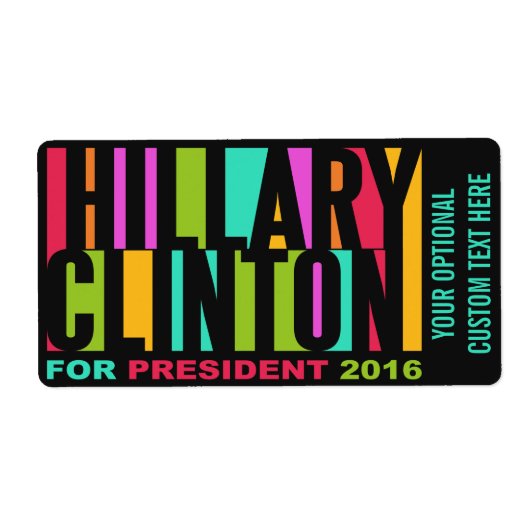 Farbenfrohe Hillary Clinton 2016-Zoll-Etiketten (Vorne)
