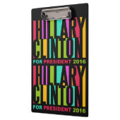 Farbenfrohe Hillary Clinton 2016-Zwischenablage Klemmbrett (Links)