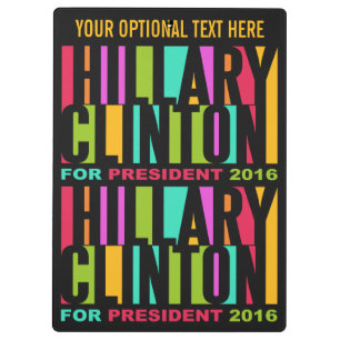 Farbenfrohe Hillary Clinton 2016-Zwischenablage Klemmbrett