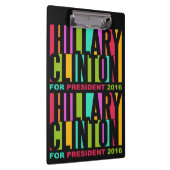 Farbenfrohe Hillary Clinton 2016-Zwischenablage Klemmbrett (Rechts)