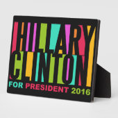 Farbenfrohe Hillary Clinton-Plakette 2016 Fotoplatte (Seite)