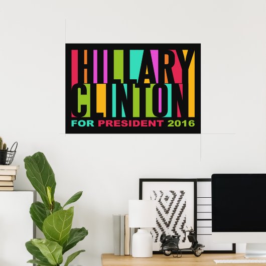Farbenfrohe Hillary Clinton-Poster 2016 Poster (Heimbüro)