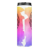 Farbenfrohe Hintergrundfarbe Personalisierte Herzt Thermosbecher (Rückseite)