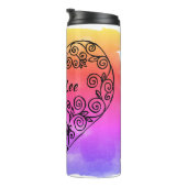 Farbenfrohe Hintergrundfarbe Personalisierte Herzt Thermosbecher (Nach rechts gedreht)