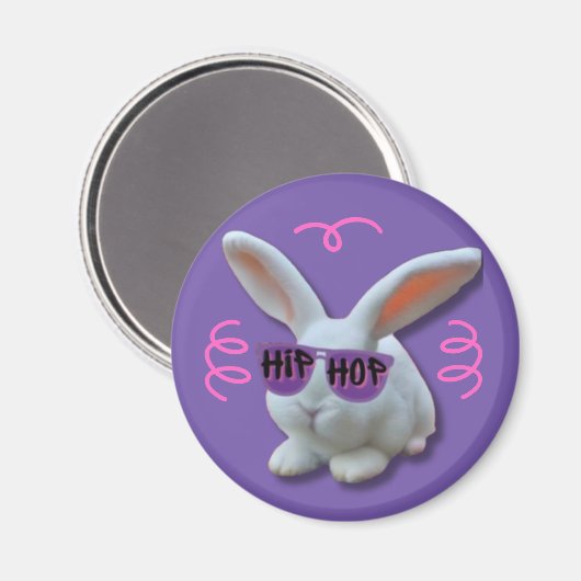 Farbenfrohe Hip Hop Bunny Magnet (Vorderseite/Rückseite)